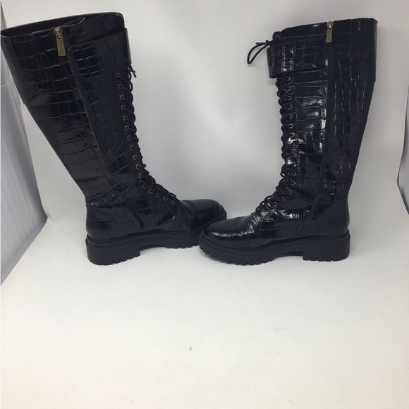 Michael Kors size 8 1/2 Stark crocodile leather combat boots - Picture 7 of 15